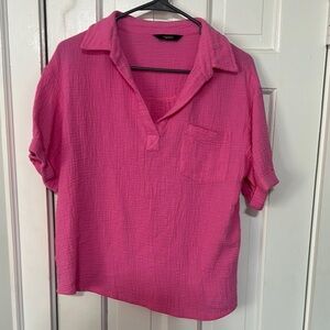 Dokotoo pink cotton blouse size medium